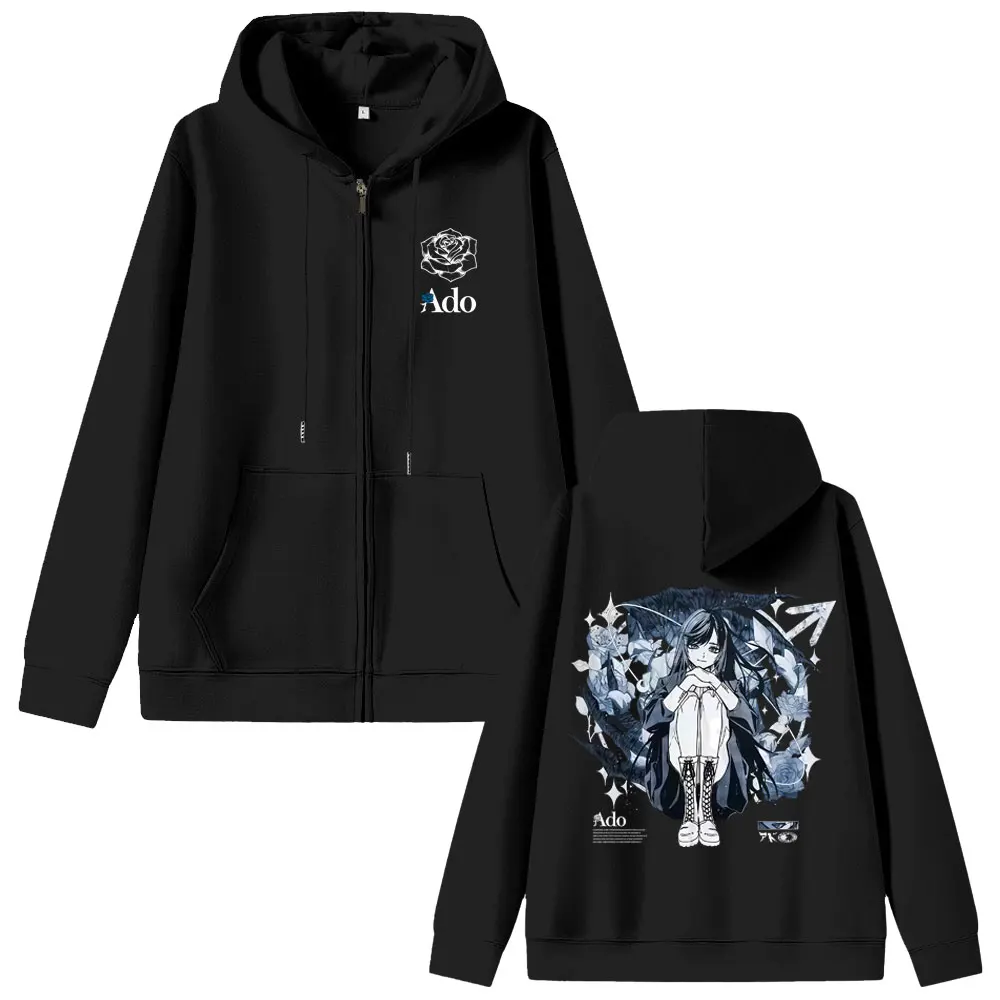 Ado World Tour 2025 Hibana Zipper Hoodie Men Women Fashion Japanese Style Zip Up Jacket Unisex Casual Fleece Zip Up Sweatshirt