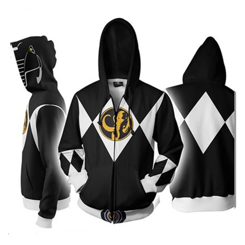 Game Mighty Morphin 3d Digital Printing Hoodie Men/Women/Kids Cosplay Costume Party Sportswear Oversize Jacket Zipper Hoodies