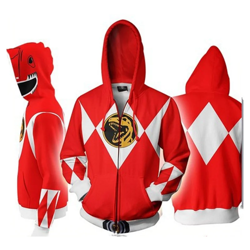 Game Mighty Morphin 3d Digital Printing Hoodie Men/Women/Kids Cosplay Costume Party Sportswear Oversize Jacket Zipper Hoodies