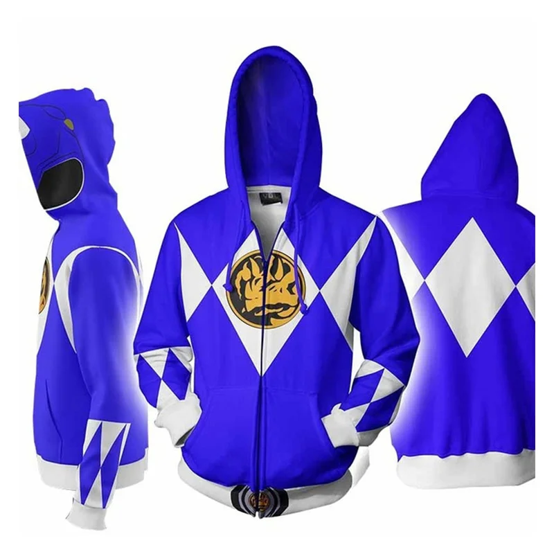 Game Mighty Morphin 3d Digital Printing Hoodie Men/Women/Kids Cosplay Costume Party Sportswear Oversize Jacket Zipper Hoodies