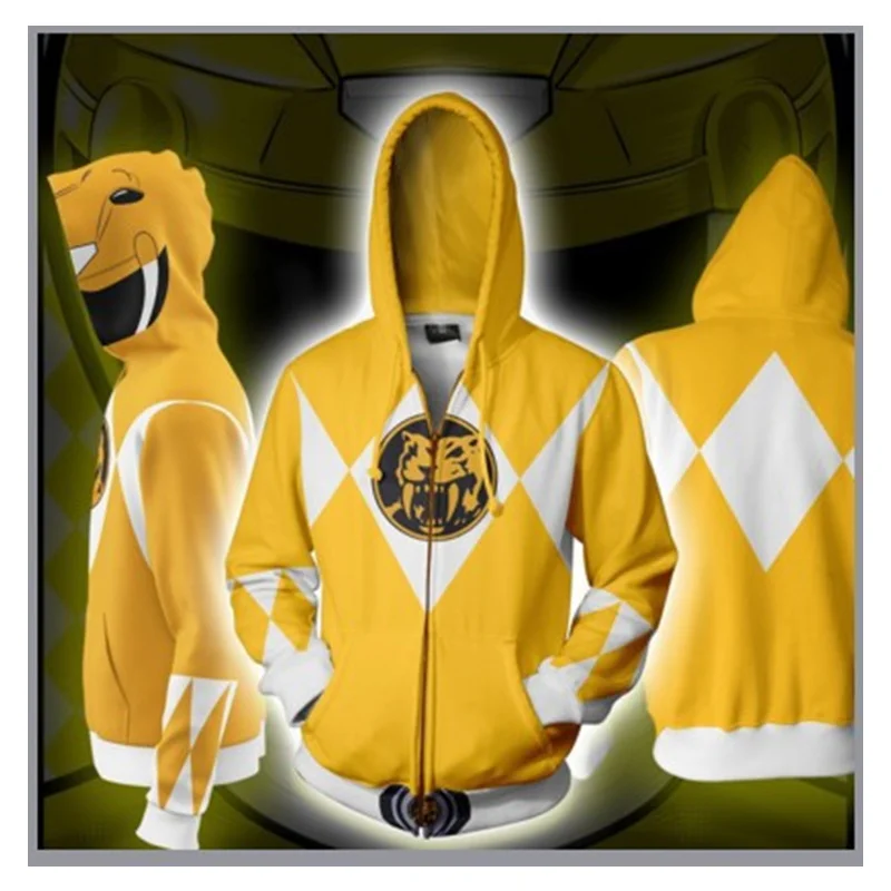 Game Mighty Morphin 3d Digital Printing Hoodie Men/Women/Kids Cosplay Costume Party Sportswear Oversize Jacket Zipper Hoodies