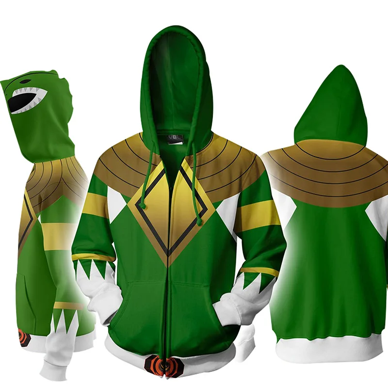 Game Mighty Morphin 3d Digital Printing Hoodie Men/Women/Kids Cosplay Costume Party Sportswear Oversize Jacket Zipper Hoodies