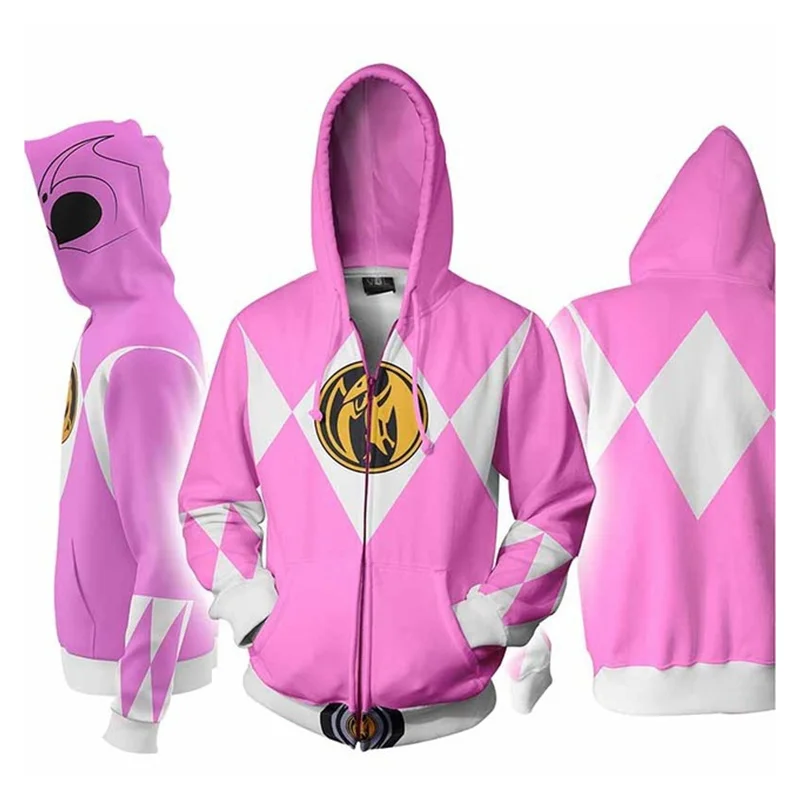 Game Mighty Morphin 3d Digital Printing Hoodie Men/Women/Kids Cosplay Costume Party Sportswear Oversize Jacket Zipper Hoodies