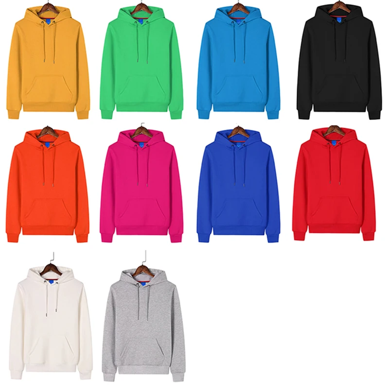 GAAJ Hoodie Premium 100% Cotton 450g Heavyweight Warm Thick Fleece Winter Solid Coat Casual Hood Sweatshirt Men Women Clothes