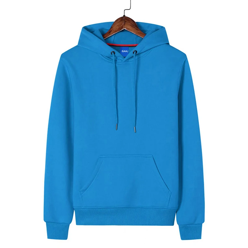 GAAJ Hoodie Premium 100% Cotton 450g Heavyweight Warm Thick Fleece Winter Solid Coat Casual Hood Sweatshirt Men Women Clothes