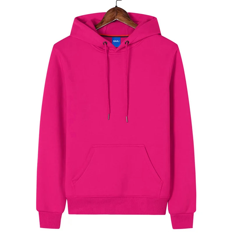 GAAJ Hoodie Premium 100% Cotton 450g Heavyweight Warm Thick Fleece Winter Solid Coat Casual Hood Sweatshirt Men Women Clothes
