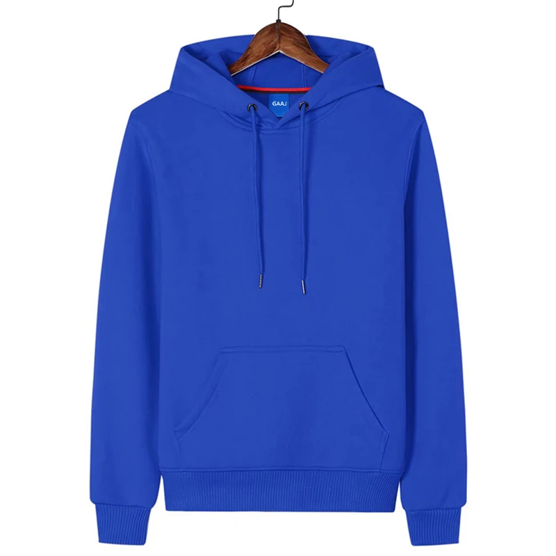 GAAJ Hoodie Premium 100% Cotton 450g Heavyweight Warm Thick Fleece Winter Solid Coat Casual Hood Sweatshirt Men Women Clothes