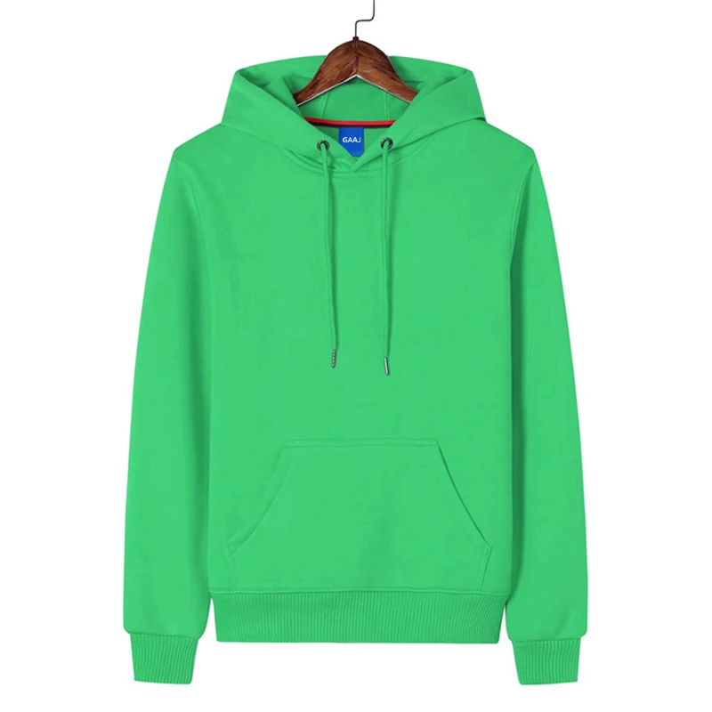 GAAJ Hoodie Premium 100% Cotton 450g Heavyweight Warm Thick Fleece Winter Solid Coat Casual Hood Sweatshirt Men Women Clothes