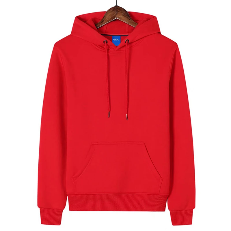 GAAJ Hoodie Premium 100% Cotton 450g Heavyweight Warm Thick Fleece Winter Solid Coat Casual Hood Sweatshirt Men Women Clothes