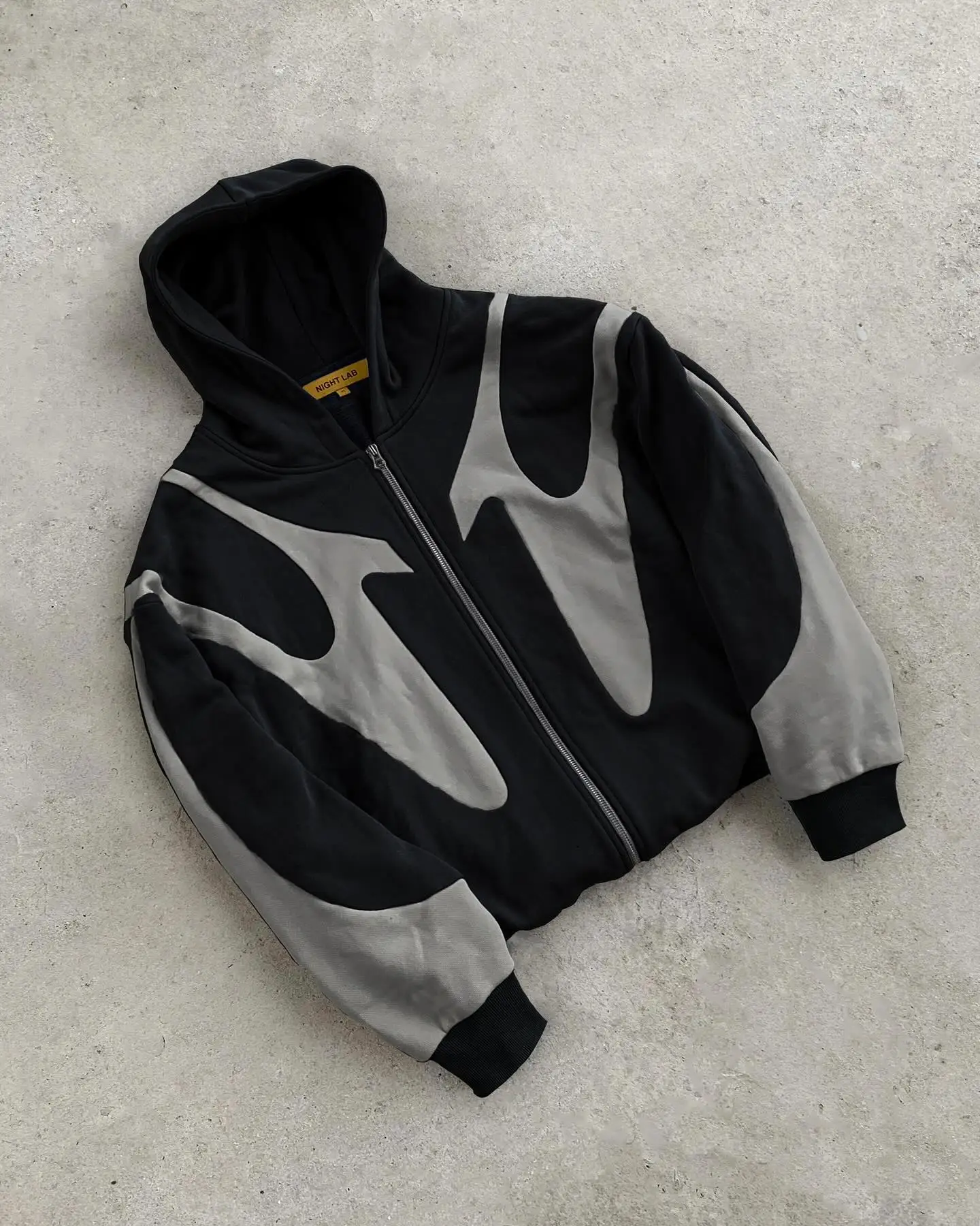 Nl25h Gothic Burgundy Geometric Zipper Hoodie Autumn New Casual Men Sportswear Y2k Retro Oversized Loose Hoodie Warm Sweatshirt