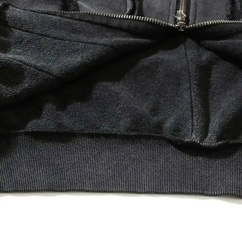 PFNW Washed Printed Zipper Design Sweatershirt Male Spliced Hooded Cardigan Short Clothing Men's Trendy Tops 2025 New 28W5071