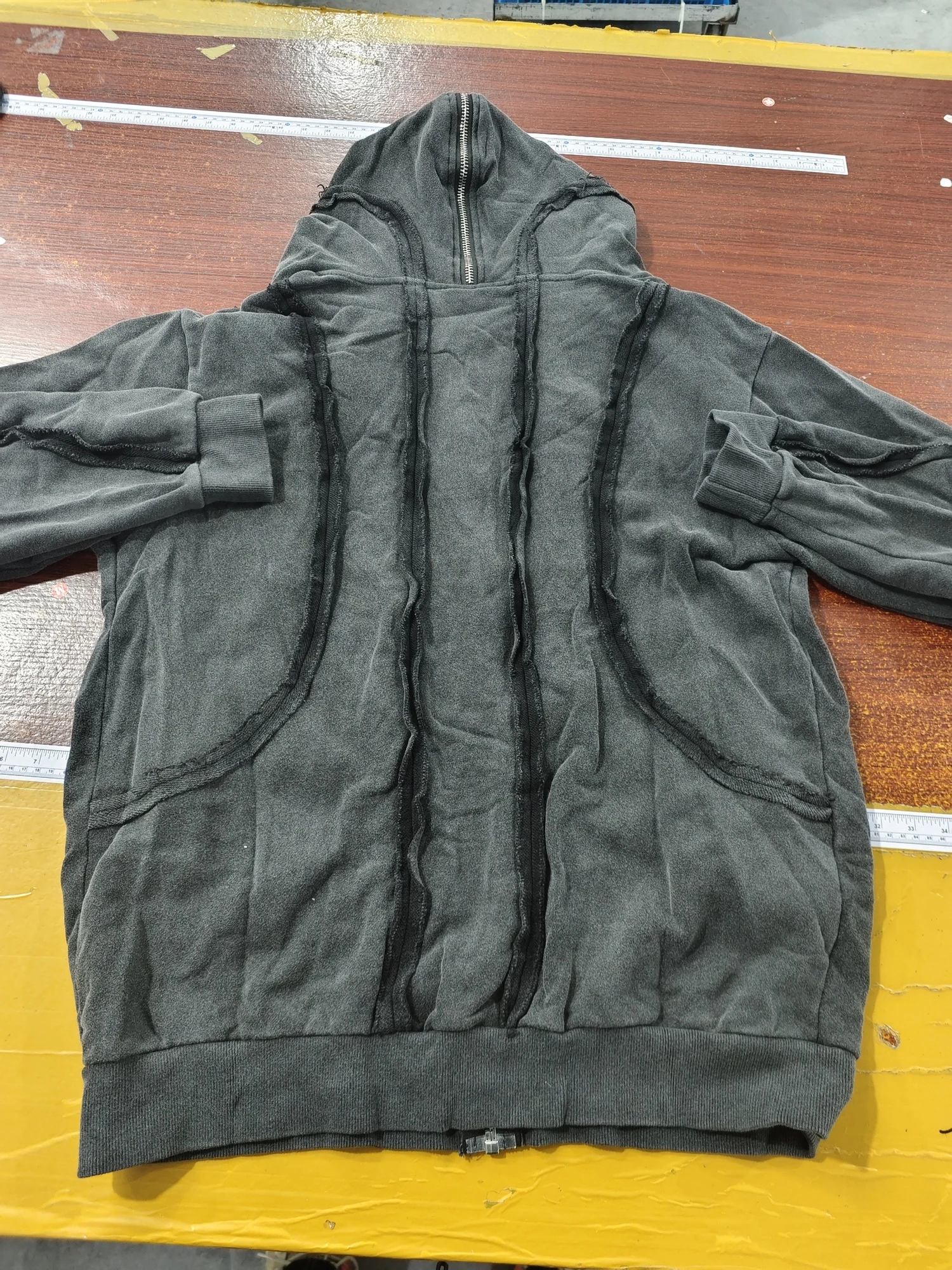 PFNW Washed Printed Zipper Design Sweatershirt Male Spliced Hooded Cardigan Short Clothing Men's Trendy Tops 2025 New 28W5071