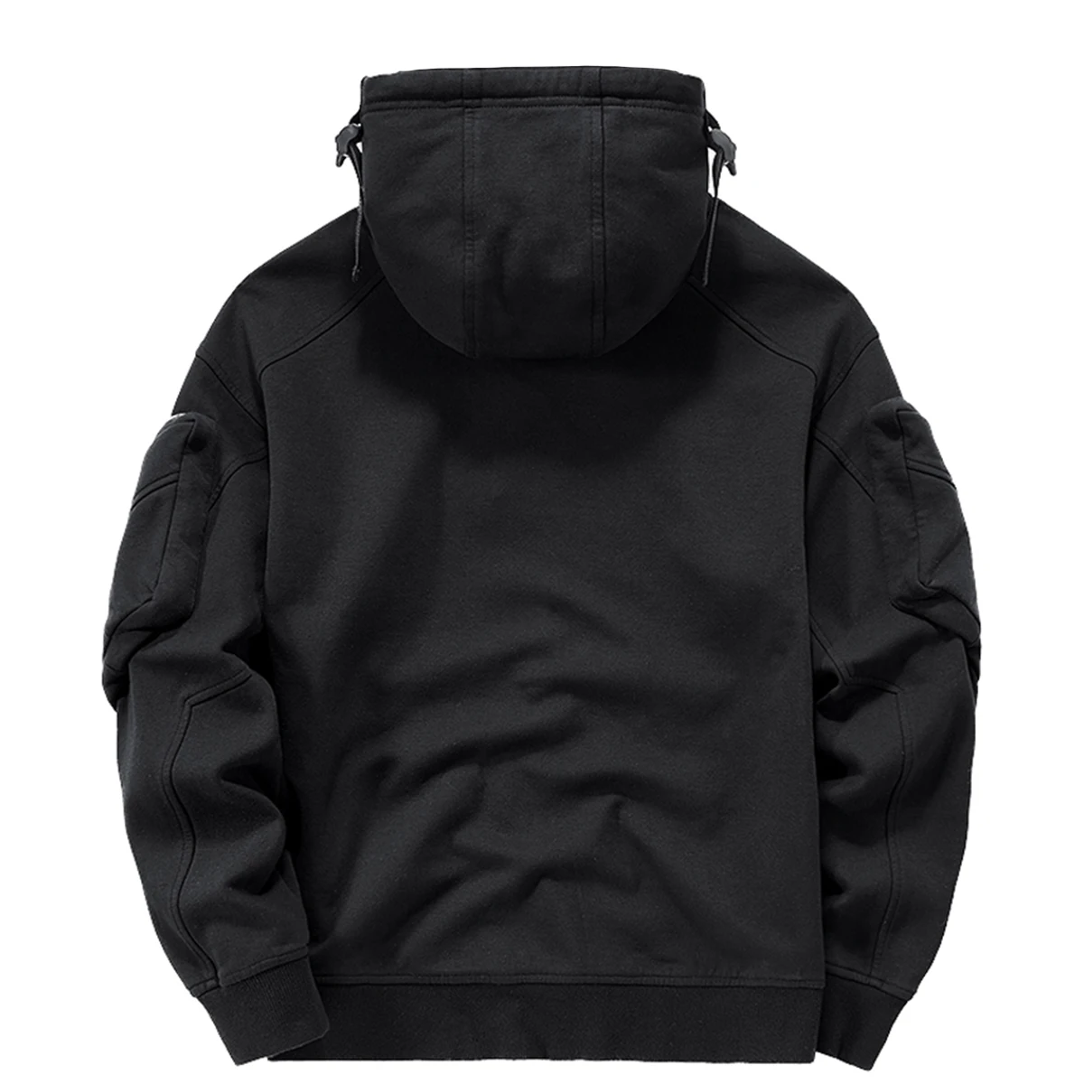 Men's Techwear Zip Up Hoodies Dark Souls Cyberpunk Sweatshirts High Neck Mask Windproof Pullovers Dark Black Cargo Tops