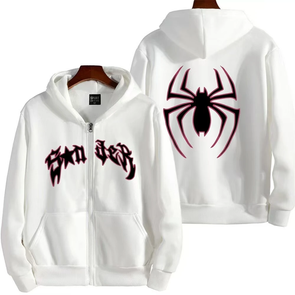 Fashionable Hot Selling Printed Unisex Solid Color Versatile Hoodie for Couples Trendy Casual Street Style Zipper Hoodie