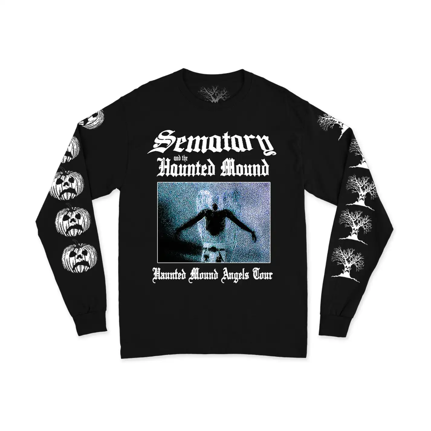 Haunted Mound Sweatpants Y2K Long Sleeve Hip Hop Abstract Graphic Lettering Print Oversized Pullover Sweatshirt Crew Neck Tops