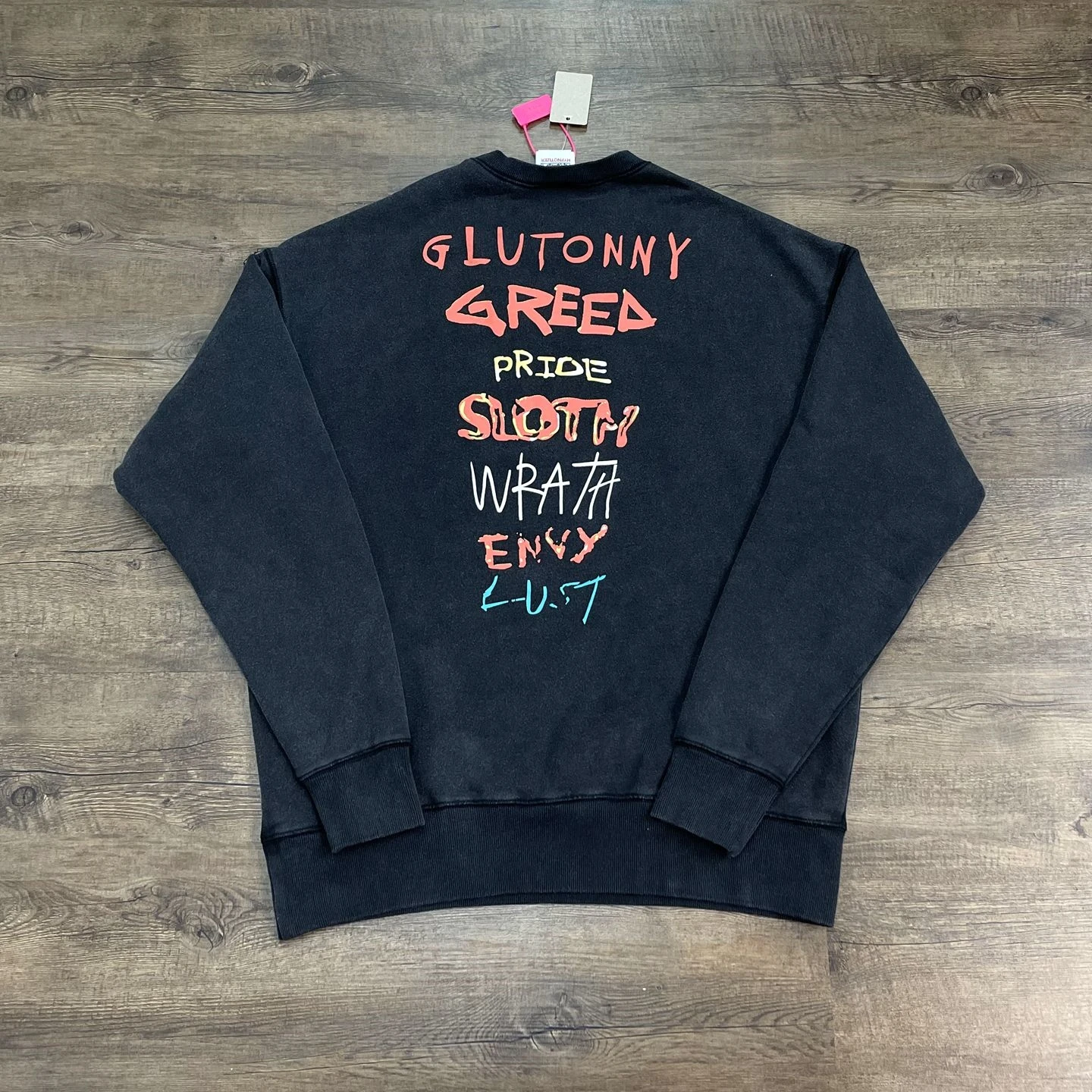Yao Fashion Saint OF Michael 25SS Loose Logo Print Oversize Baggy Vintage Retro Pullover Streetwear Unisex Sweatshirt For Men