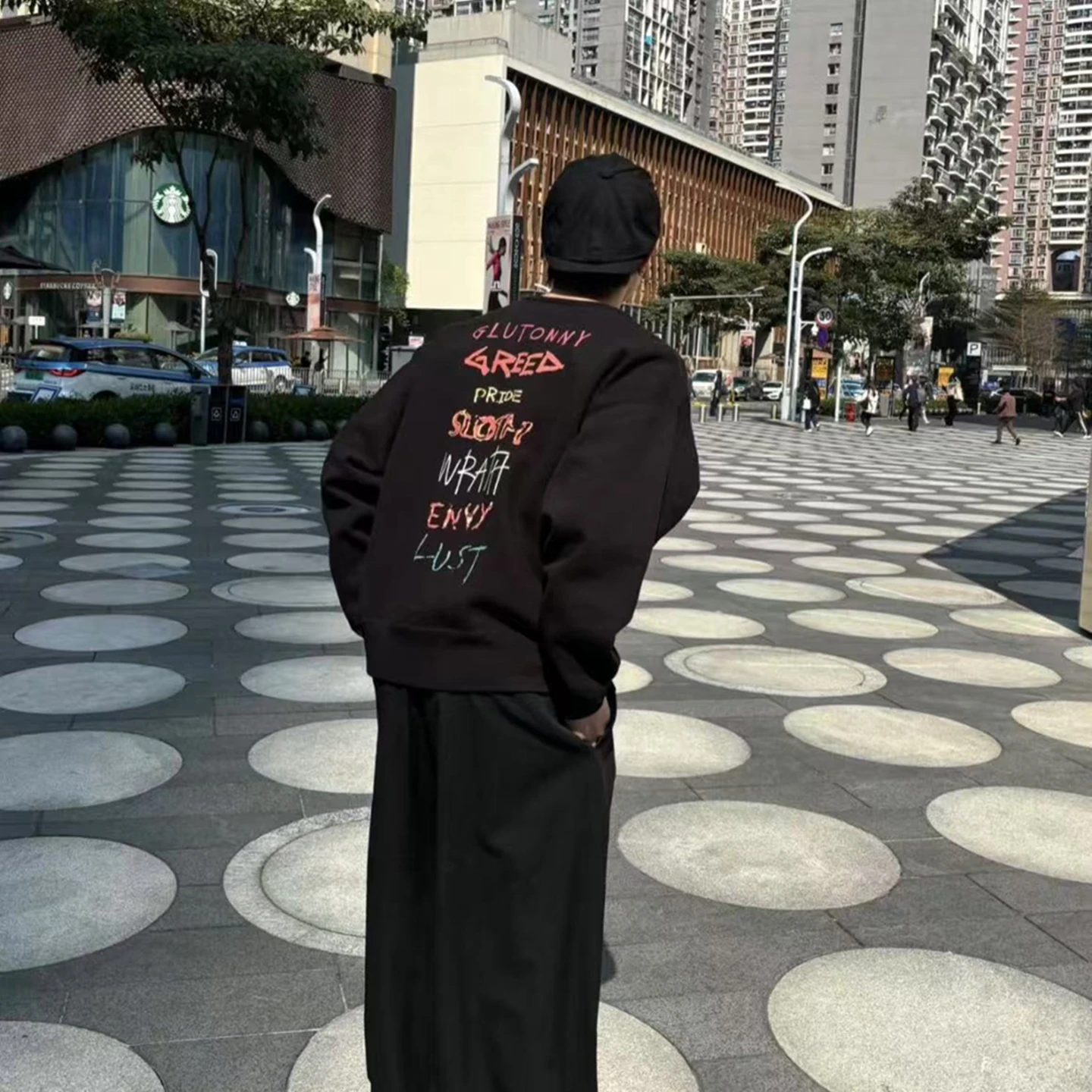 Yao Fashion Saint OF Michael 25SS Loose Logo Print Oversize Baggy Vintage Retro Pullover Streetwear Unisex Sweatshirt For Men
