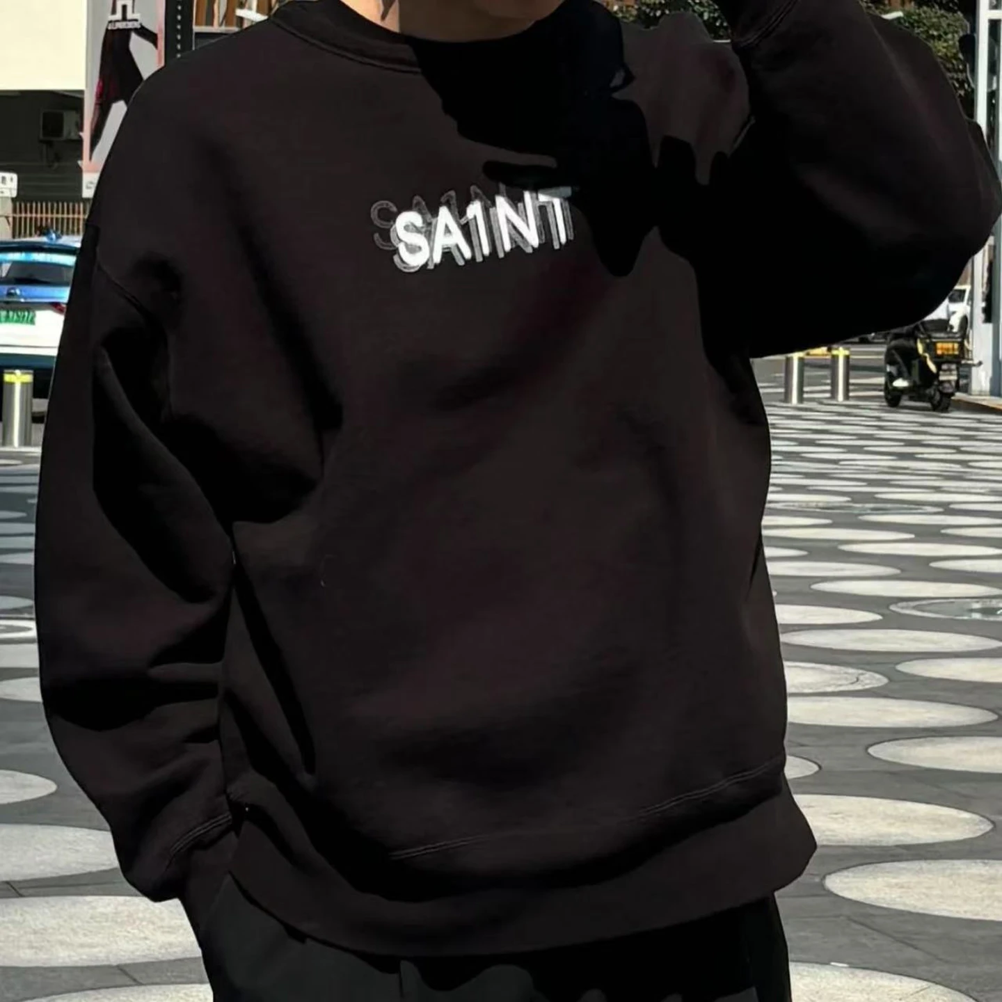 Yao Fashion Saint OF Michael 25SS Loose Logo Print Oversize Baggy Vintage Retro Pullover Streetwear Unisex Sweatshirt For Men