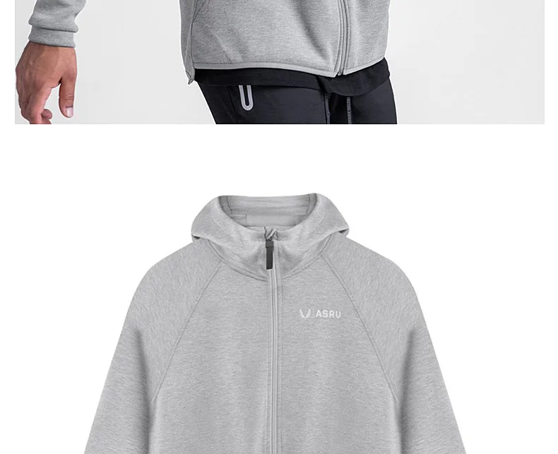 Men's Zipper Hooded Sweatshirt Gym Workout Hoodies Spring and Autumn Loose Fitness Hoodies Sports Casual Zipper Jacket Clothing