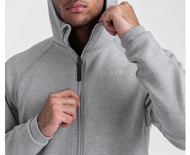 Men's Zipper Hooded Sweatshirt Gym Workout Hoodies Spring and Autumn Loose Fitness Hoodies Sports Casual Zipper Jacket Clothing