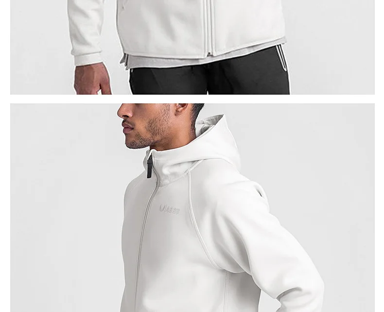 Men's Zipper Hooded Sweatshirt Gym Workout Hoodies Spring and Autumn Loose Fitness Hoodies Sports Casual Zipper Jacket Clothing
