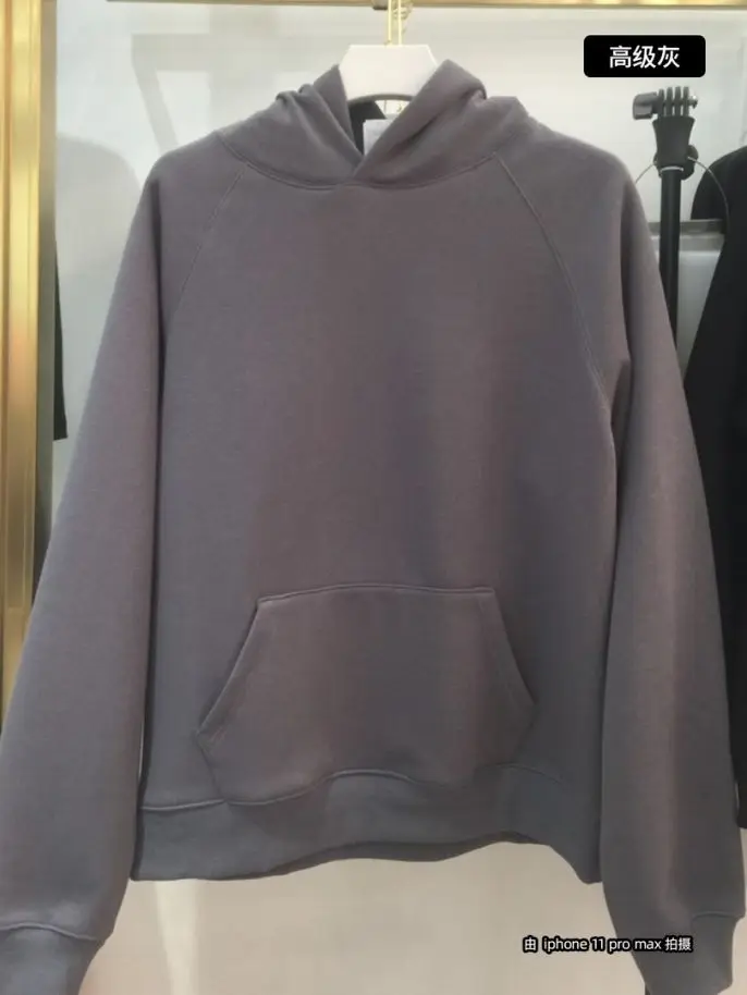 600GSM Men's 100% Cotton Hoodies Korean Style Loose Fit Fleece Hooded Pullover Windproof Casual Oversized Heavy Jumper Sweater