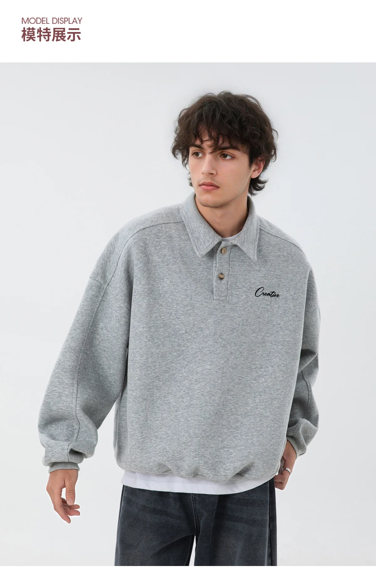 TFETTERS Casual Men's Sweatshirt Autumn Winter 2026 New Long Sleeve Polo Pullover Man Fashion Collar Loose Fit Streetwear