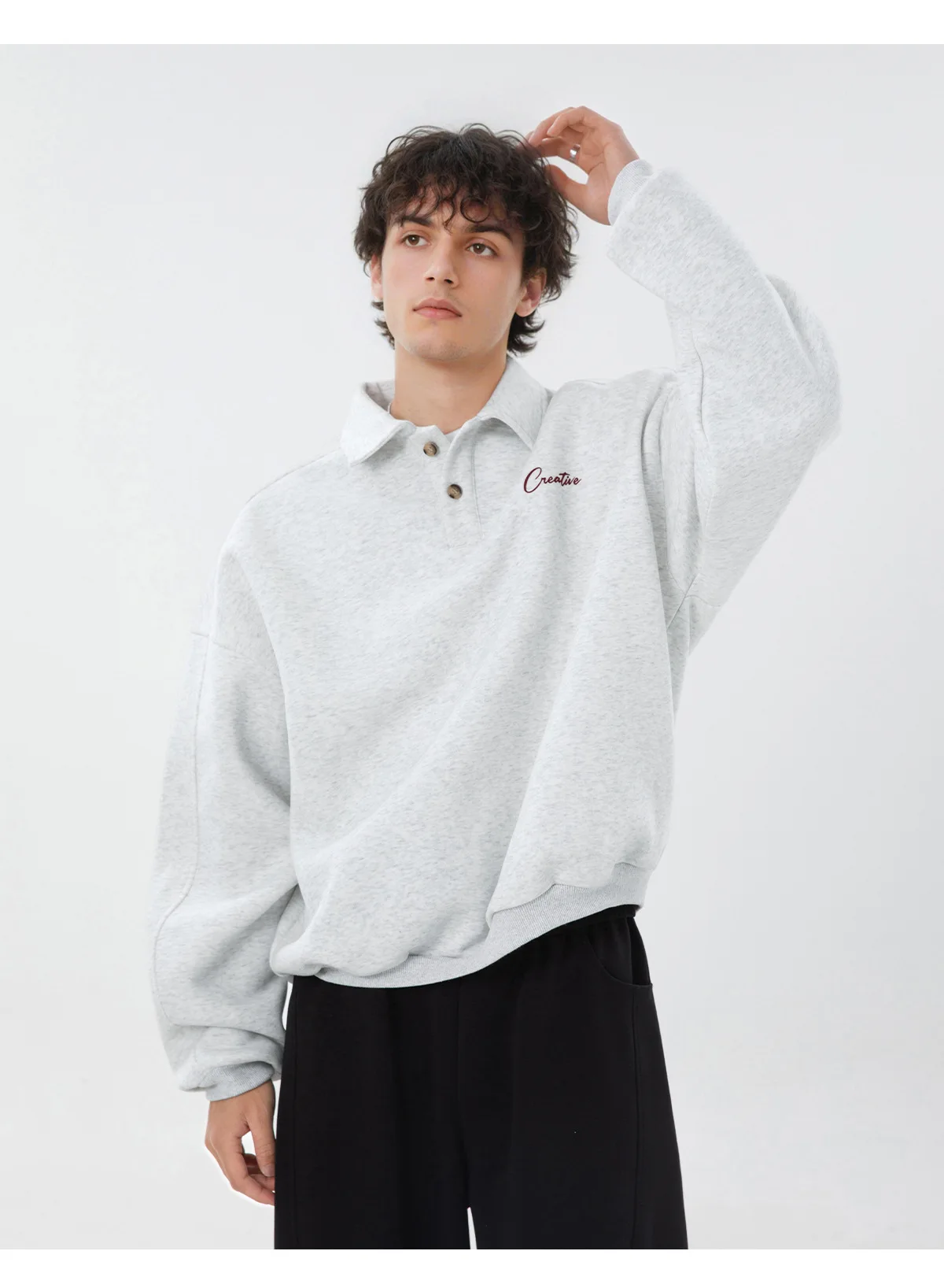 TFETTERS Casual Men's Sweatshirt Autumn Winter 2026 New Long Sleeve Polo Pullover Man Fashion Collar Loose Fit Streetwear