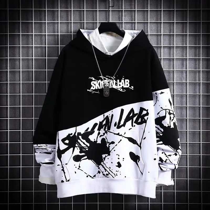 2024 New Japanese Men's Hip Hop Hoodie Men's Trendy Long Sleeve Top Ins New Men's Loose Coat Trendy Brand Hoodie Sportswear
