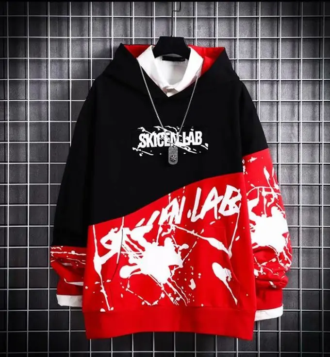 2024 New Japanese Men's Hip Hop Hoodie Men's Trendy Long Sleeve Top Ins New Men's Loose Coat Trendy Brand Hoodie Sportswear