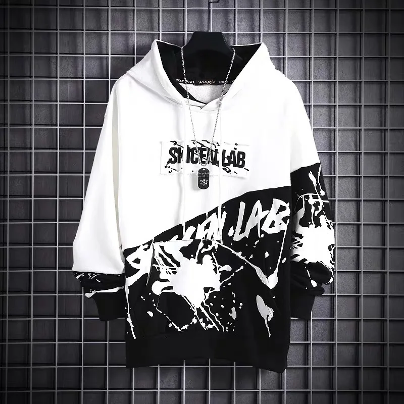 2024 New Japanese Men's Hip Hop Hoodie Men's Trendy Long Sleeve Top Ins New Men's Loose Coat Trendy Brand Hoodie Sportswear