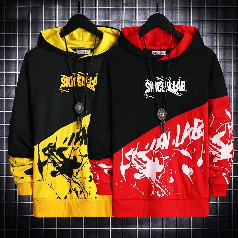2024 New Japanese Men's Hip Hop Hoodie Men's Trendy Long Sleeve Top Ins New Men's Loose Coat Trendy Brand Hoodie Sportswear