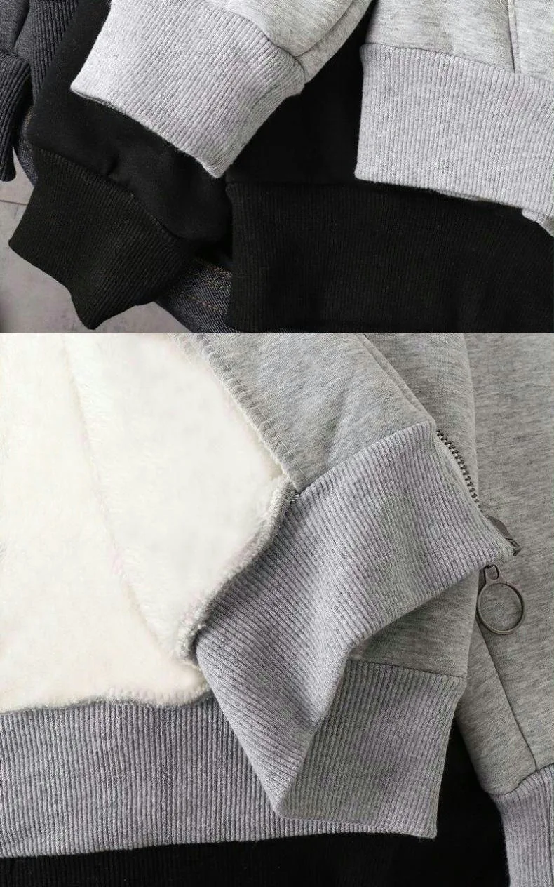 Fashionable Men's New Fleece Hooded Sweatshirt Men's Versatile Cold Resistant Casual Hoodie Men's Cardigan Jacket