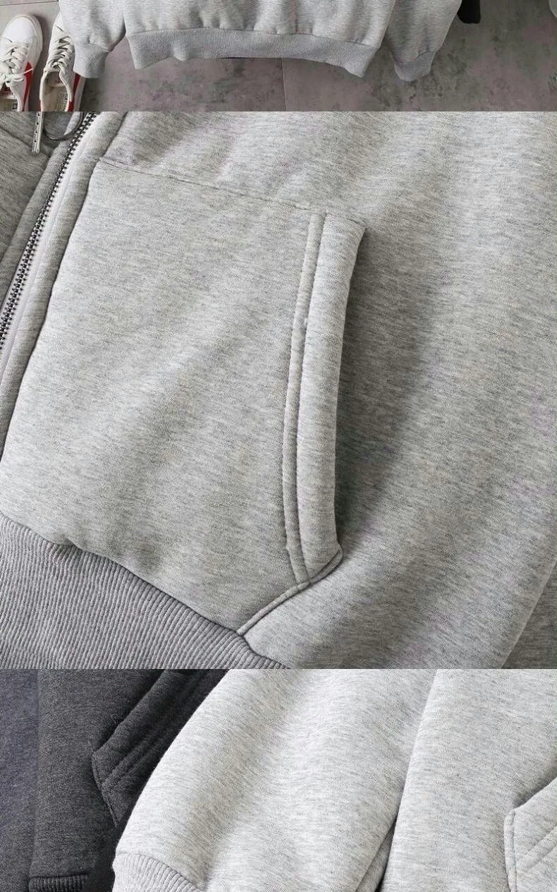 Fashionable Men's New Fleece Hooded Sweatshirt Men's Versatile Cold Resistant Casual Hoodie Men's Cardigan Jacket