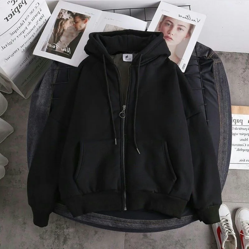 Fashionable Men's New Fleece Hooded Sweatshirt Men's Versatile Cold Resistant Casual Hoodie Men's Cardigan Jacket