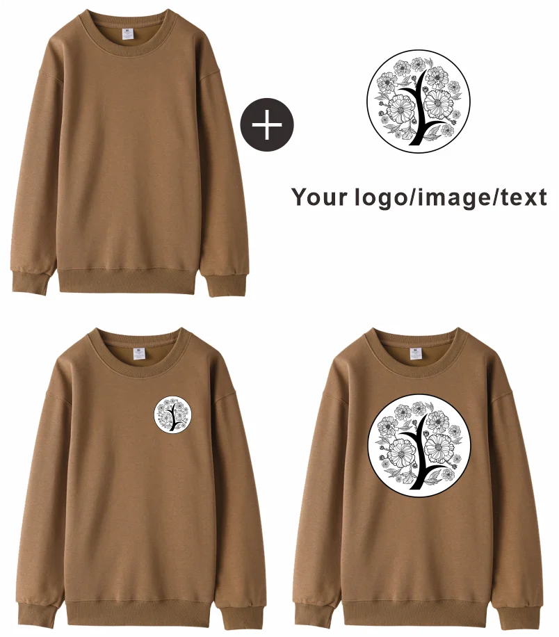 Casual Sweatshirt Custom Design Company Team Sweatshirt Embroidery Personality Brand Thin Round Neck Sweatshirt Printing Logo