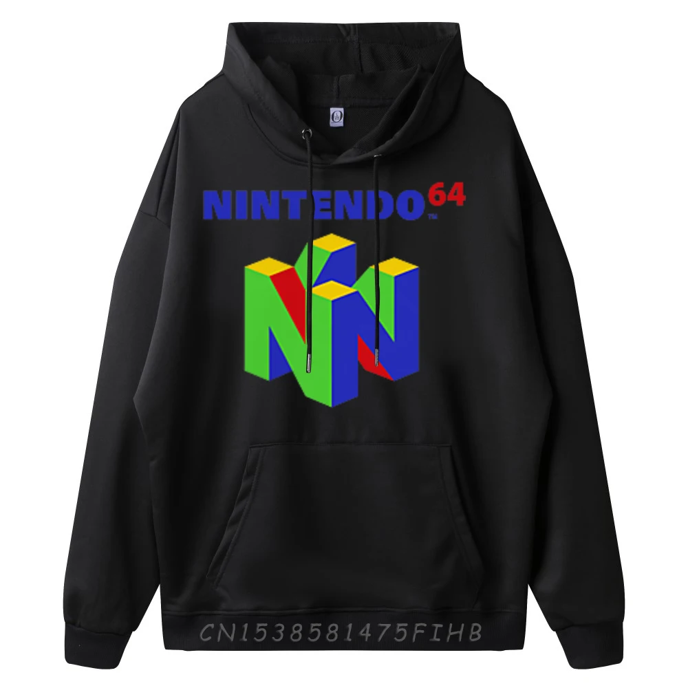 Chest Pocket N64 Hoodies Gift Idea Funny Hoodies Casual Special O-Neck Hoodies Long Sleeve