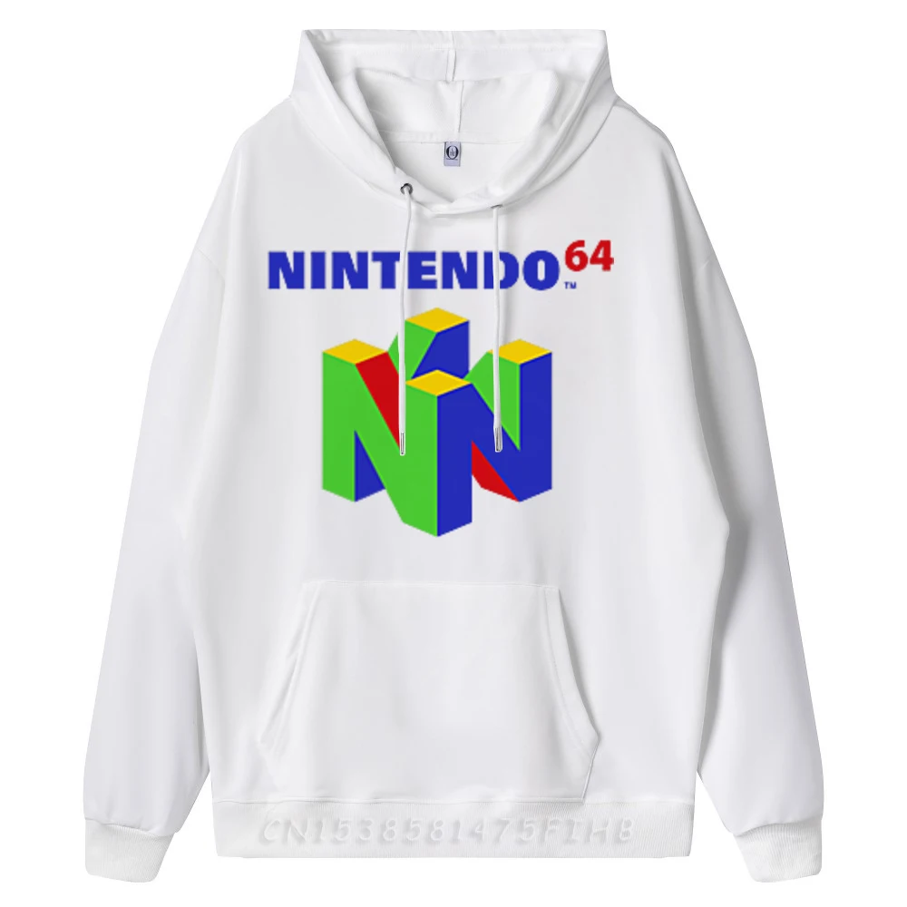 Chest Pocket N64 Hoodies Gift Idea Funny Hoodies Casual Special O-Neck Hoodies Long Sleeve