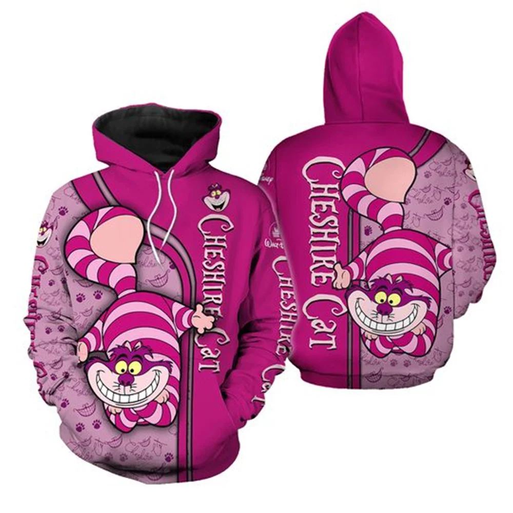 Cheshire Cat all-over print 3D hoodie, Alice in Wonderland Halloween cosplay shirt, cat Halloween costume sweatshirt