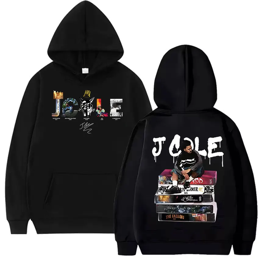 J Cole THE FALL OFF Tour Album 2026 Hoodie Men's Long Sleeve Vintage Fashion Sweatshirt Hip Hop Loose Pullover Hooded Streetwear