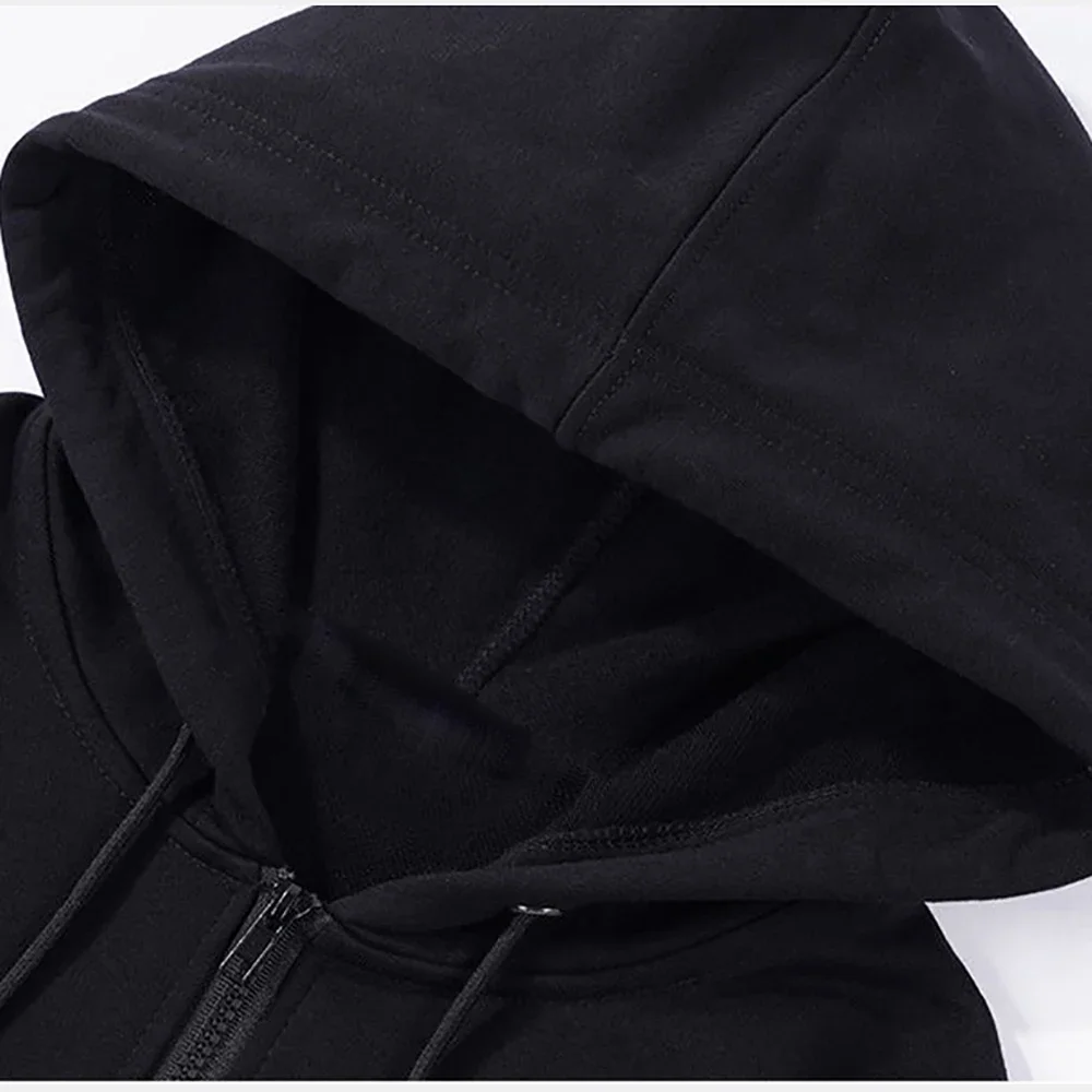 Initial D Zipper Hoodies Men's Clothing Autumn Winter Zip Up Hooded Sweatshirts Casual Vintage Loose Hoodie Jacket