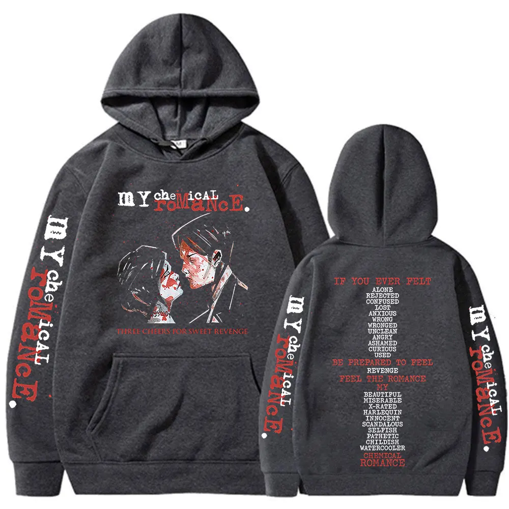 Rock Band My Chemical Romance Hoodies Three Cheers for Sweet Revenge Gothic Hooded Sweatshirts Men's Women Oversized Pullovers
