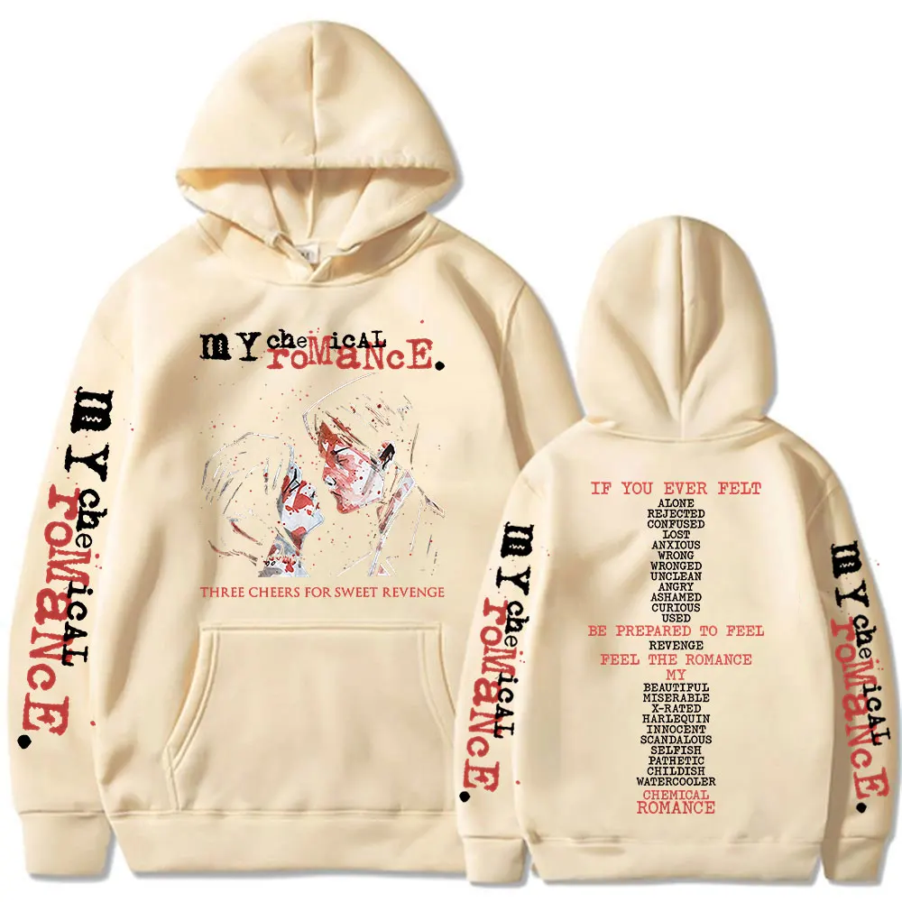 Rock Band My Chemical Romance Hoodies Three Cheers for Sweet Revenge Gothic Hooded Sweatshirts Men's Women Oversized Pullovers