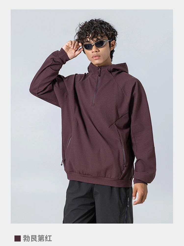 Outdoor Sport Hoodie Men Women Loose Casual Pullover Hooded Sweatshirts Couple Quick Dry Long Sleeve T Shirt Tops