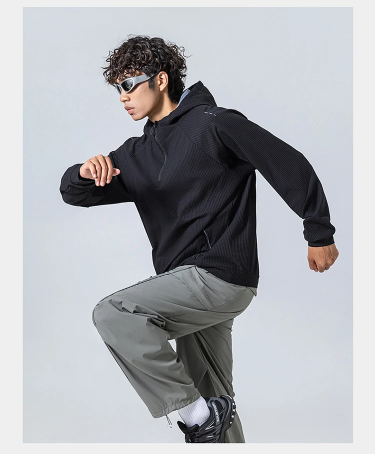Outdoor Sport Hoodie Men Women Loose Casual Pullover Hooded Sweatshirts Couple Quick Dry Long Sleeve T Shirt Tops