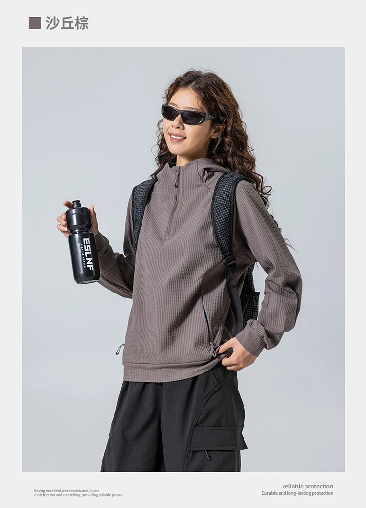 Outdoor Sport Hoodie Men Women Loose Casual Pullover Hooded Sweatshirts Couple Quick Dry Long Sleeve T Shirt Tops
