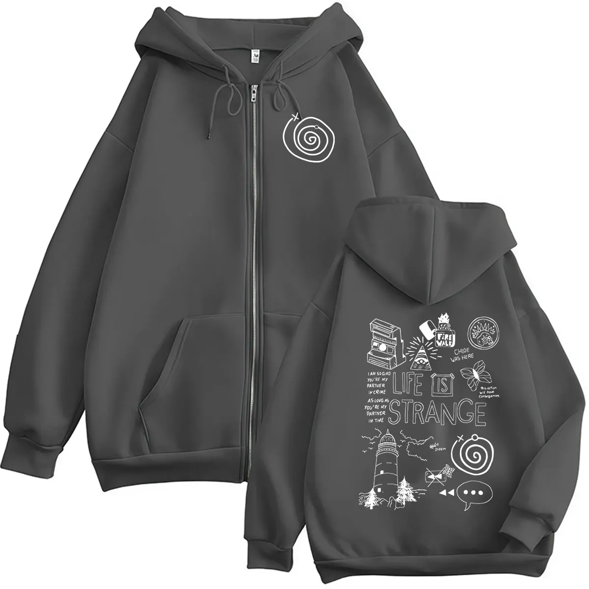 Game Life Is Strange Print Zipper Hoodie Men Women Long Sleeve Fashion Oversized Sweatshirt Loose Pullover Clothing Coats Hooded