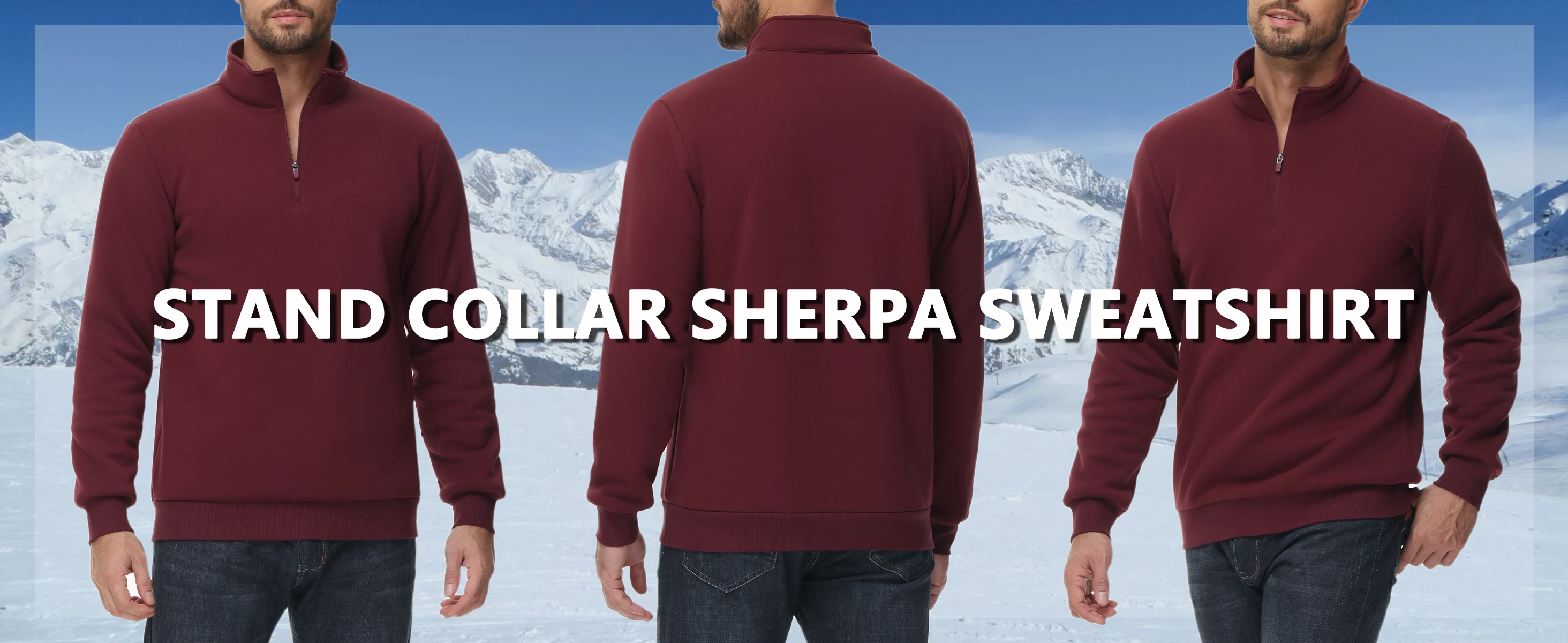 TACVASEN Mens Turtleneck Fleece Sweatshirts Casual Quarter Zip Sherpa Lined Sweatshirt Running Sports Hoodie Pullovers Tops Male