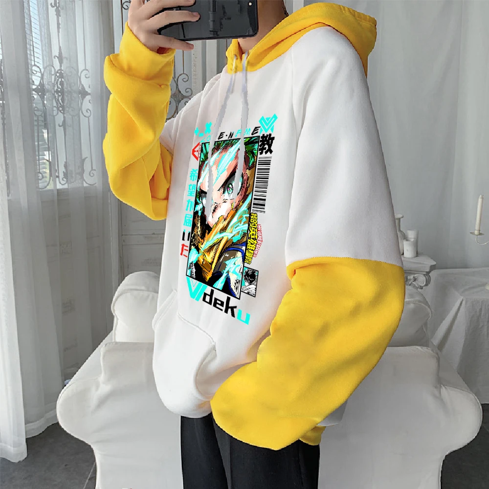 Japan Anime My Hero Academia Midoriya Izuku Deku Printed Hooded Men Women Hoodies Plus Size Sweatshirt Harajuku Male Streetwear