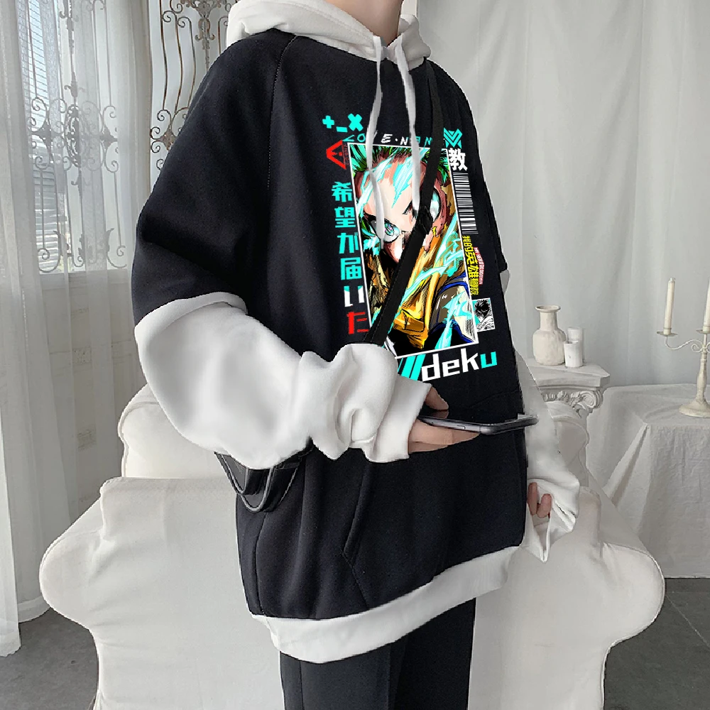 Japan Anime My Hero Academia Midoriya Izuku Deku Printed Hooded Men Women Hoodies Plus Size Sweatshirt Harajuku Male Streetwear